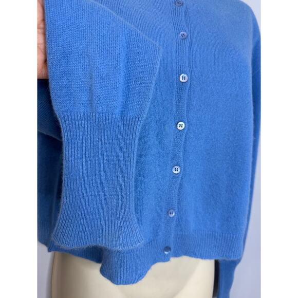 Dixie Cashmere Crop Cardigan Soft Casual Women's S Blue - Picture 7 of 11